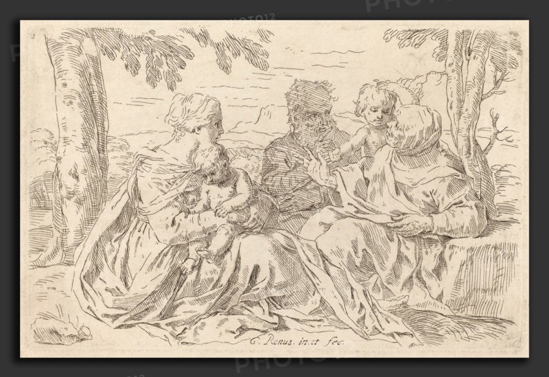 Simone Cantarini (Italian, 1612 - 1648), The Holy Family, etching