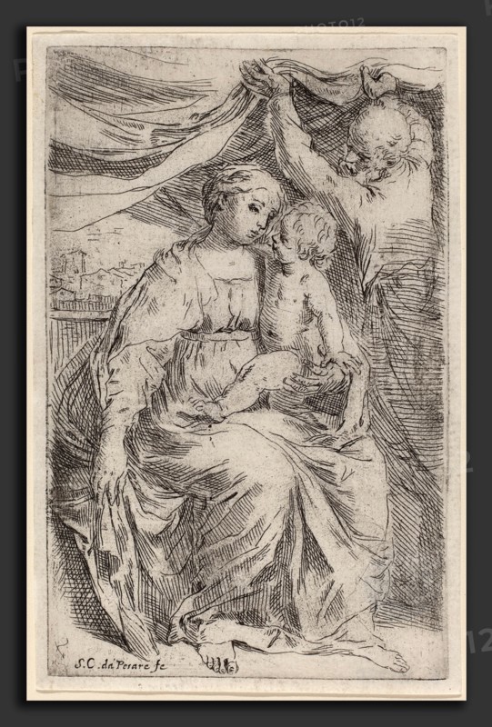 Simone Cantarini (Italian, 1612 - 1648), The Holy Family, etching