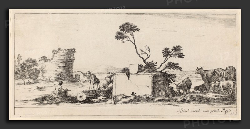 Stefano Della Bella (Italian, 1610 - 1664), Campagna Scene with Artist Sketching, in or before 1647, etching