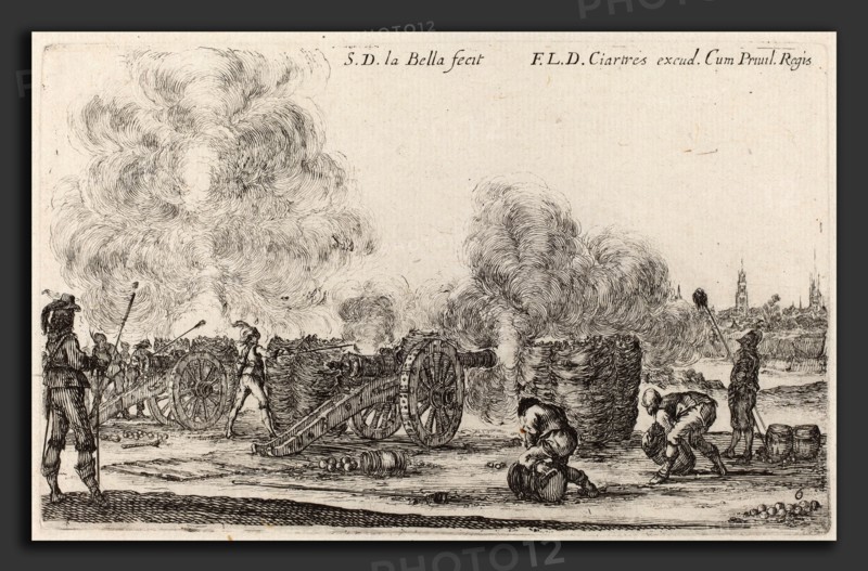 Stefano Della Bella (Italian, 1610 - 1664), Firing the Cannons, c. 1641, etching
