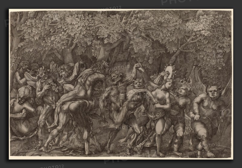 Giulio Sanuto (Italian, active c. 1540 - active 1580), Bacchanale, engraving