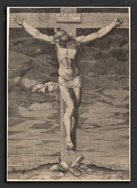 Annibale Carracci (Italian, 1560 - 1609), The Crucifixion, 1581, engraving on laid paper