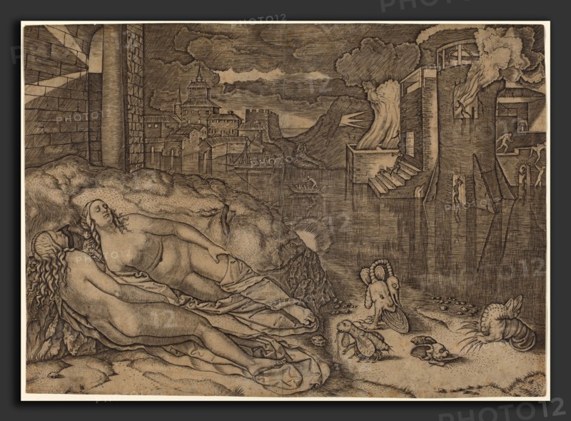Marcantonio Raimondi possibly after Raphael (Italian, c. 1480 - c. 1534), Raphael's Dream, c. 1508-1509, engraving