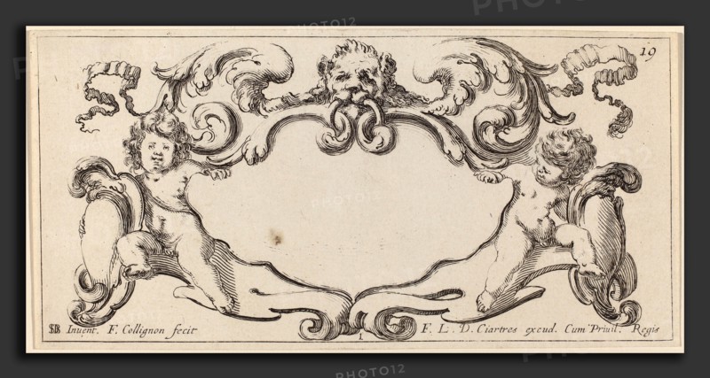 FranÃ§ois Collignon after Stefano Della Bella (French, c. 1609 - 1657), Cartouche, probably 1646, etching