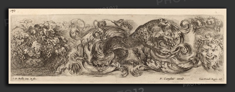 Stefano Della Bella (Italian, 1610 - 1664), Ornamental Frieze with Leopard, probably 1648, etching
