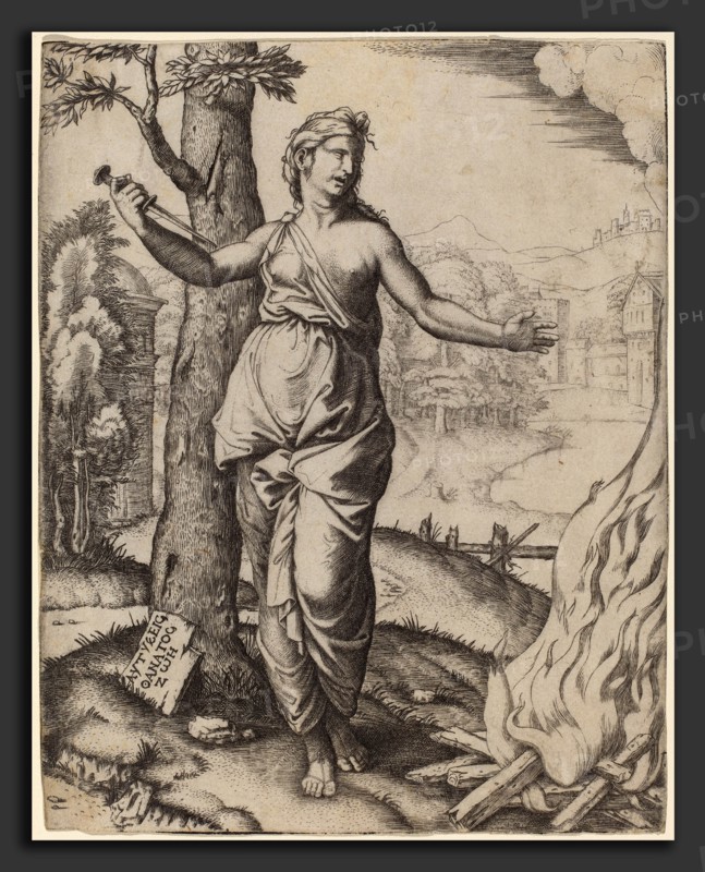 Marcantonio Raimondi after Raphael (Italian, c. 1480 - c. 1534), Dido, engraving