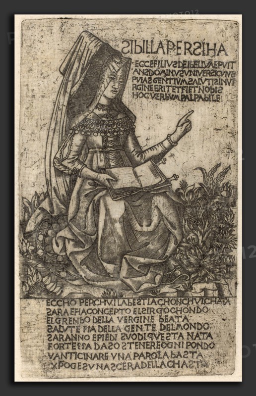 after Baccio Baldini, Persian Sibyl, early 15th century, engraving