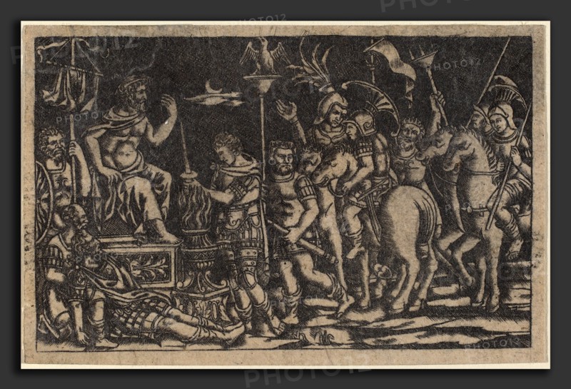 Italian 18th or 19th Century, Mucius Scaevola, late 18th or early 19th century, niello print