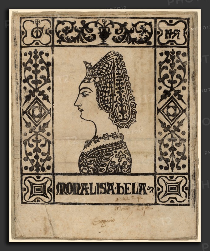 Italian 15th Century, Mona Lisa Bela, c. 1460, woodcut