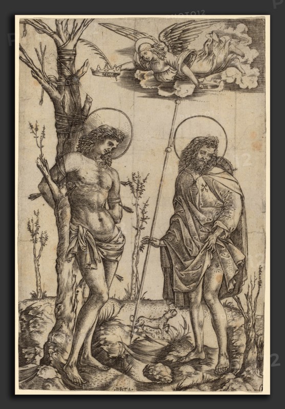 Christofano Robetta (Italian, 1462 - 1535 or after), Saint Sebastian and Saint Roch, engraving