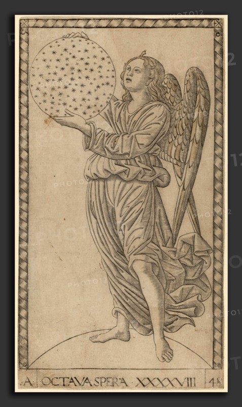Master of the E-Series Tarocchi (Italian, active c. 1465), Octava Spera (Eighth Sphere), c. 1465, engraving with gilding