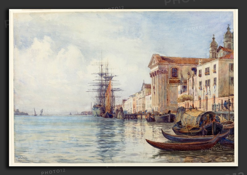 David Law (Scottish, 1831 - 1901), The Giudecca Canal with Shipping near the Chiesa dei Gesuati, 1880s, watercolor over graphite on wove paper
