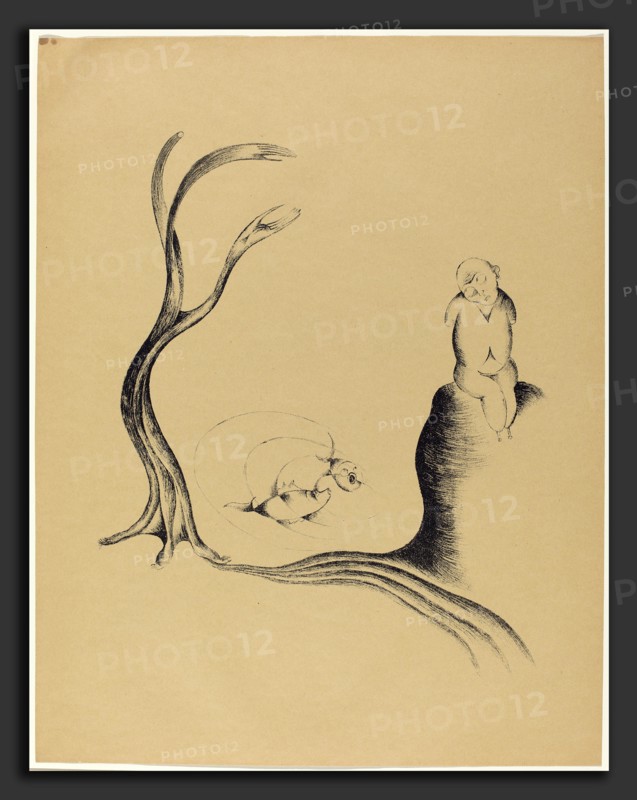 Heinrich Hoerle, Der Baum der Sehnsucht (The Tree of Longing), German, 1895 - 1936, 1920, lithograph on pale brown paper