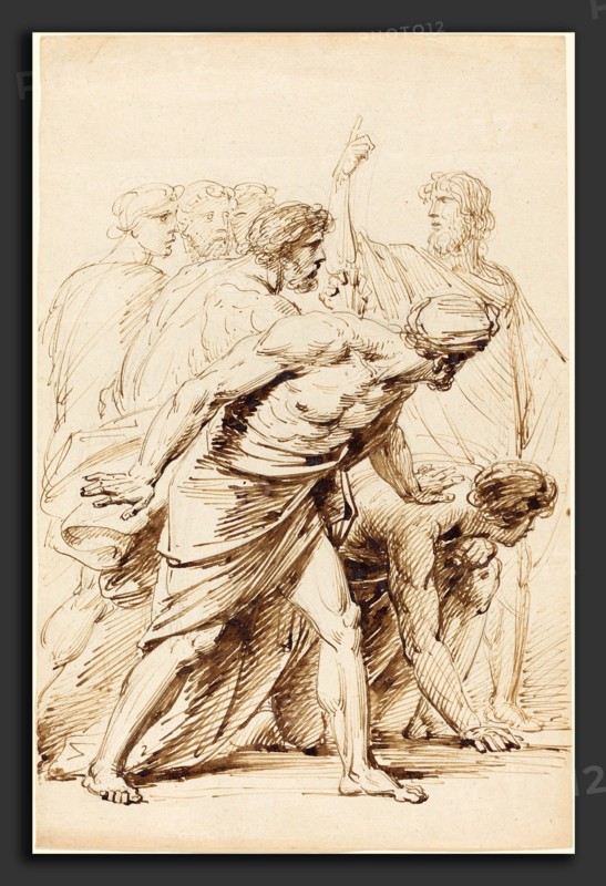 Friedrich Heinrich FÃ¼ger (German, 1751 - 1818), Seven Men in Antique Dress, 1798, pen and brown ink on laid paper