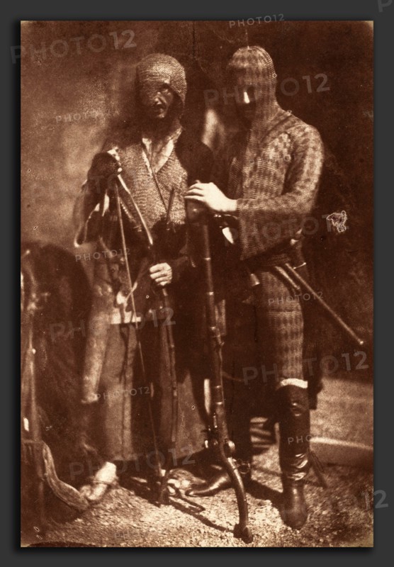 David Octavius Hill and Robert Adamson (Scottish, 1802 - 1870), Afghans or Circassian Armour, 1843, salted paper print from a paper negative