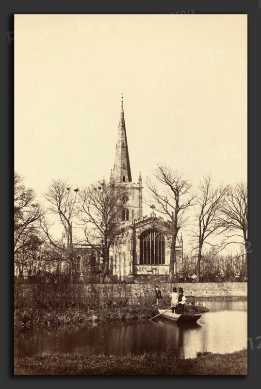 Attributed to Philip Henry Dellamotte (British, 1821 - 1889), Church from a River Bank, 1850s, albumen print from a wet collodion negative