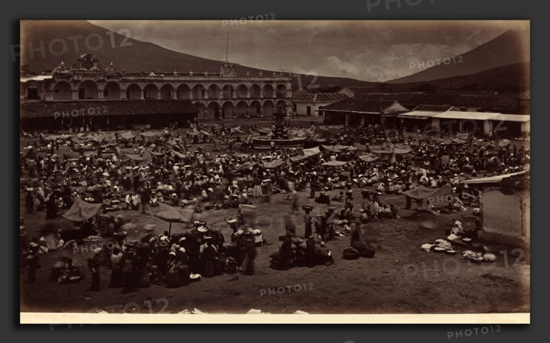 Eadweard Muybridge (American, born England, 1830 - 1904), Plaza and Viceroy's Palace-Antigua de Guatemala, 1877, albumen print