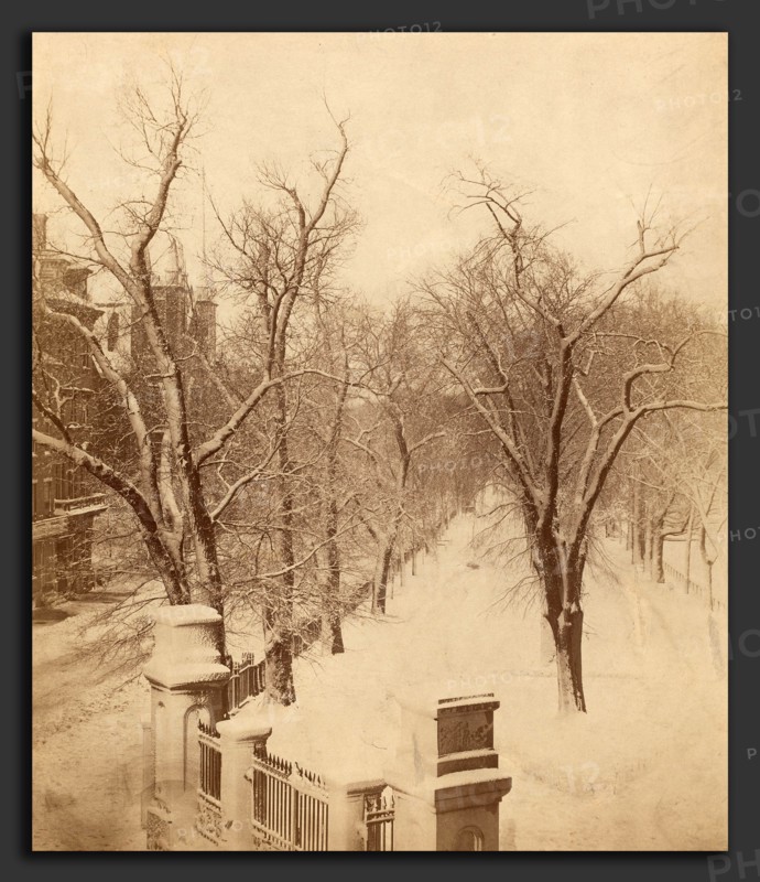 Josiah Johnson Hawes (American, 1808 - 1901), Boston Common Snow Scene, 1850s, salted paper print