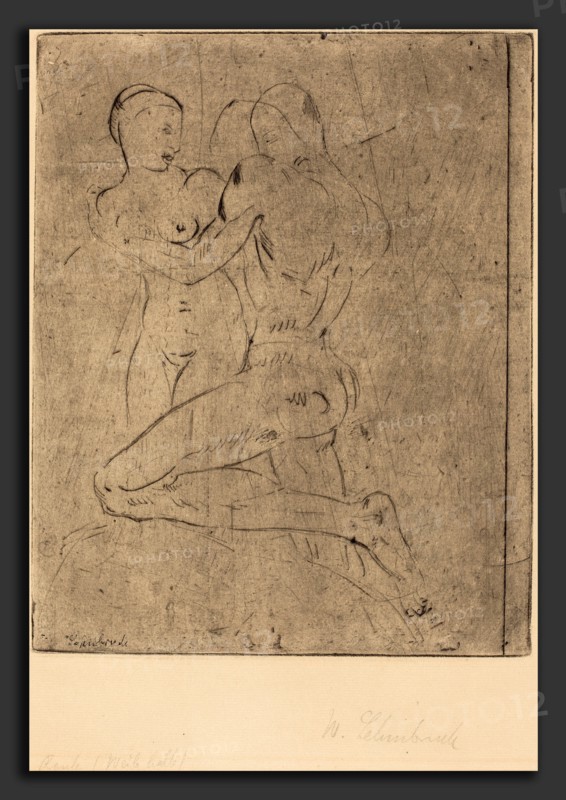 Wilhelm Lehmbruck, Rape II (Raub II, Weib halb), German, 1881 - 1919, 1911, drypoint