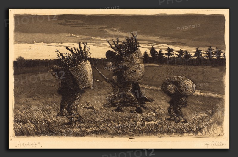Heinrich Zille (German, 1858 - 1929), Herbst, 1895, etching & aquatint on beige paper