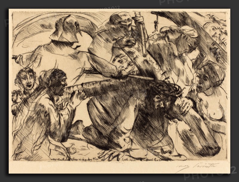 Lovis Corinth, Christ Bearing the Cross (Kreuztragung), German, 1858 - 1925, 1916, drypoint in black on wove paper