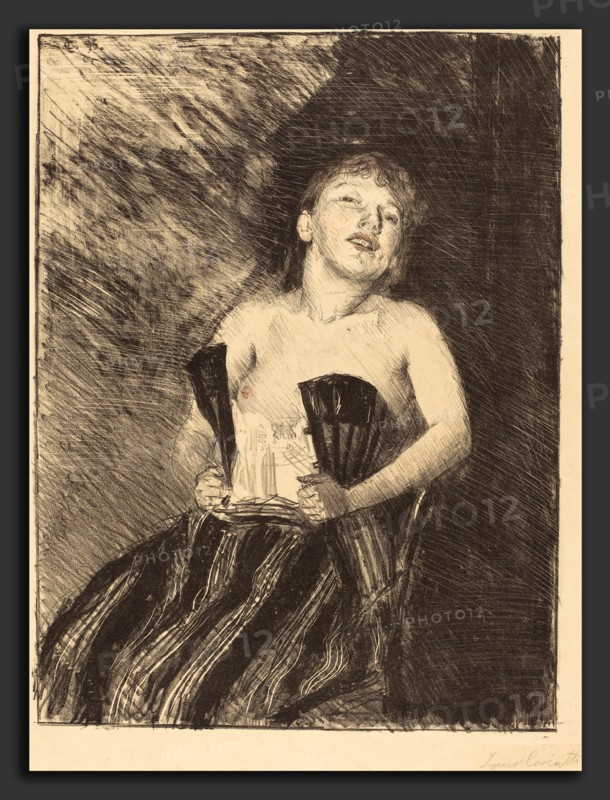 Lovis Corinth (German, 1858 - 1925), Girl in a Corset (MÃ¤dchen im Korsett), 1895, lithograph with hand coloring
