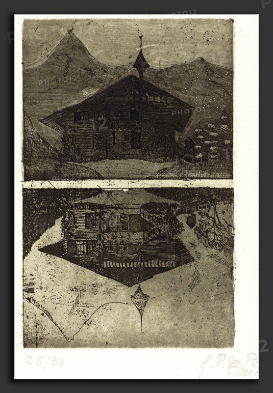 Paula Modersohn-Becker (German, 1876 - 1907), Chalet, 1899, etching and aquatint in green-black on wove paper