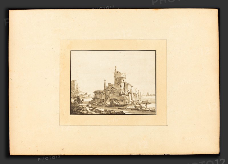 Katharina Prestel after Thomas Wyck (German, 1747 - 1794), Roman Ruin, published 1782, aquatint and stipple in gray and black