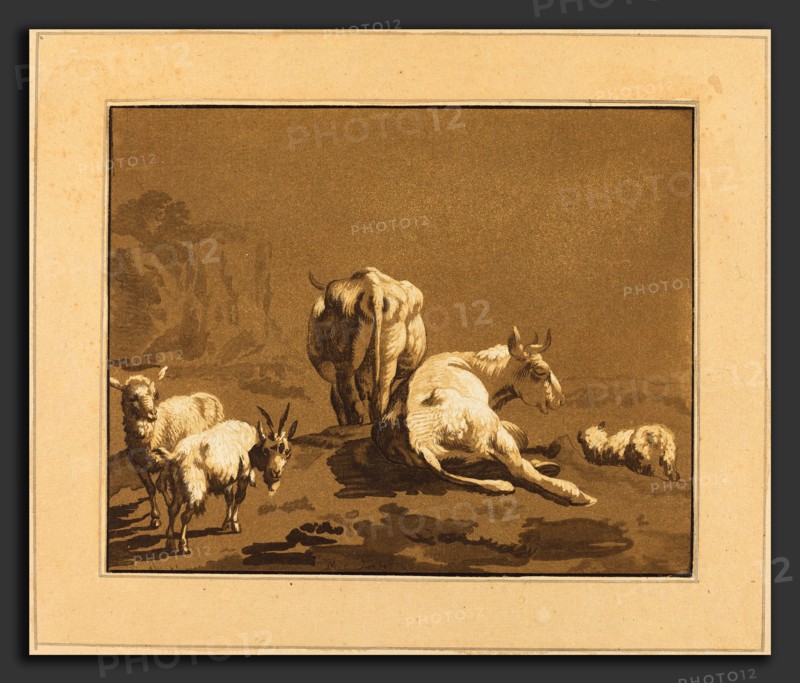 Johann Gottlieb Prestel after Joseph Wagner (German, 1739 - 1808), Cows, published 1782, 4-color aquatint