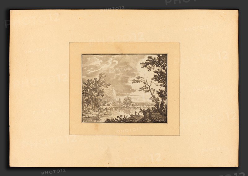Katharina Prestel after Jan van Huysum (German, 1747 - 1794), Landscape, published 1782, aquatint and etching in gray and black