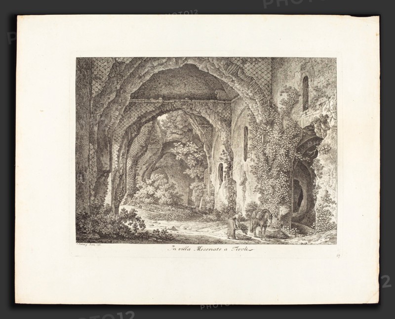 Johann Christian Reinhart (German, 1761 - 1847), In Villa Mecenate, d792, etching on laid paper