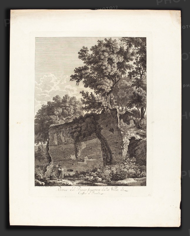 Albert Christoph Dies (Austrian, 1755 - 1822), Rovine del Piano superiore della Villa di Cassio a Tivoli, 1794, etching on laid paper