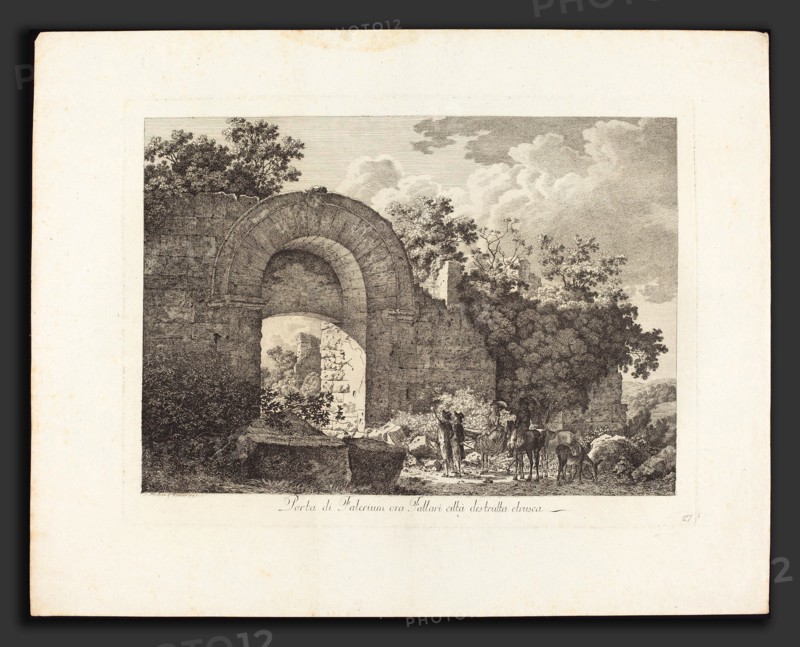Jacob Wilhelm Mechau (German, 1745 - 1808), Porta di Falerium ora Fallari cittÃ  destrutta etrusca, 1795, etching on laid paper