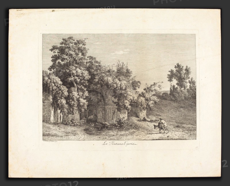 Jacob Wilhelm Mechau (German, 1745 - 1808), La Fontana Egeria, 1792, etching on laid paper