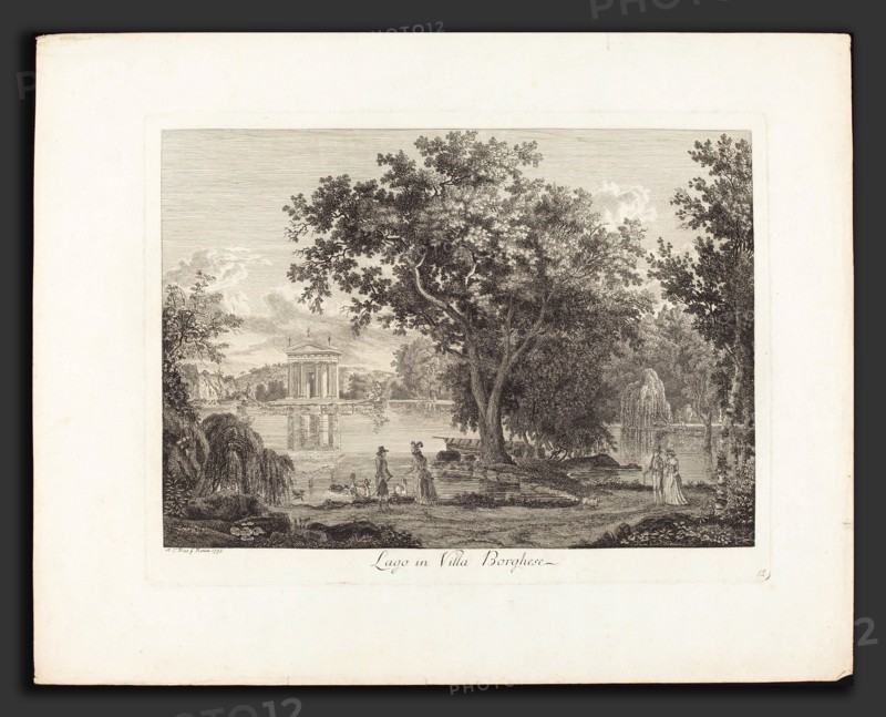 Albert Christoph Dies (Austrian, 1755 - 1822), Lago in villa Borghese, 1792, etching on laid paper