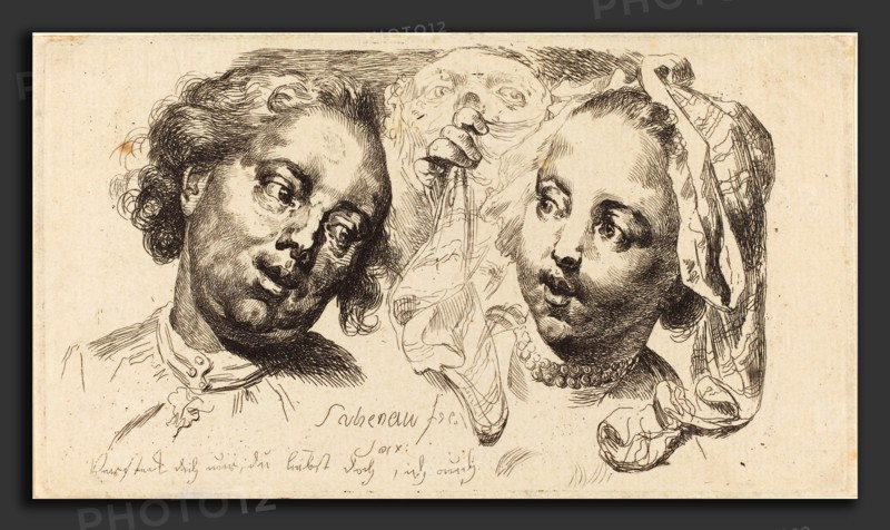 Johann Eleazar Schenau (German, 1737 - 1806), Young Woman Flirting with a Man, 1765, etching on laid paper