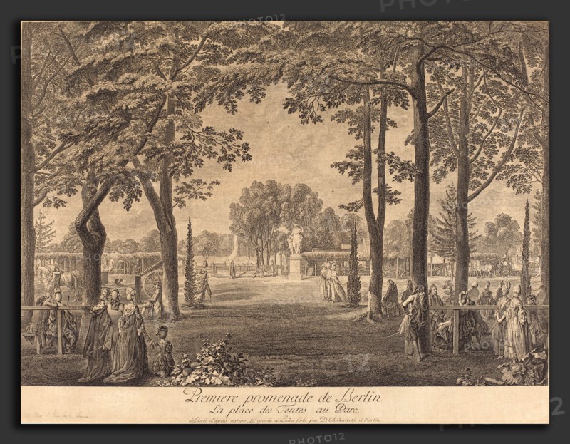 Daniel Nikolaus Chodowiecki (German, 1726 - 1801), Premiere promenade de Berlin, 1772, etching