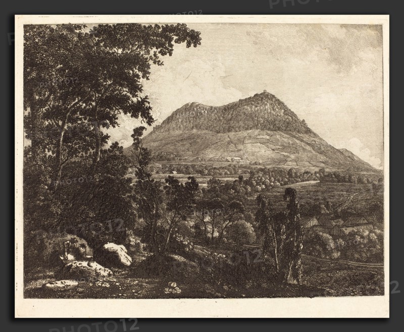 Christoph Nathe (German, 1753 - 1806), Landeskrone Mountain near GÃ¶rlitz, c. 1795, etching on wove paper