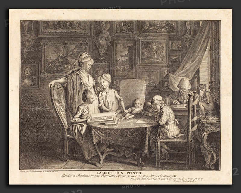 Daniel Nikolaus Chodowiecki (German, 1726 - 1801), Cabinet d'un Peintre, 1771, etching