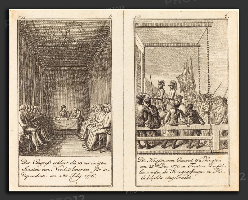 Daniel Nikolaus Chodowiecki (German, 1726 - 1801), The History of the United States, 1783-1784, etching