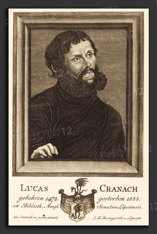Johann Martin Bernigeroth (German, 1713 - 1767), Lucas Cranach, 1761, engraving