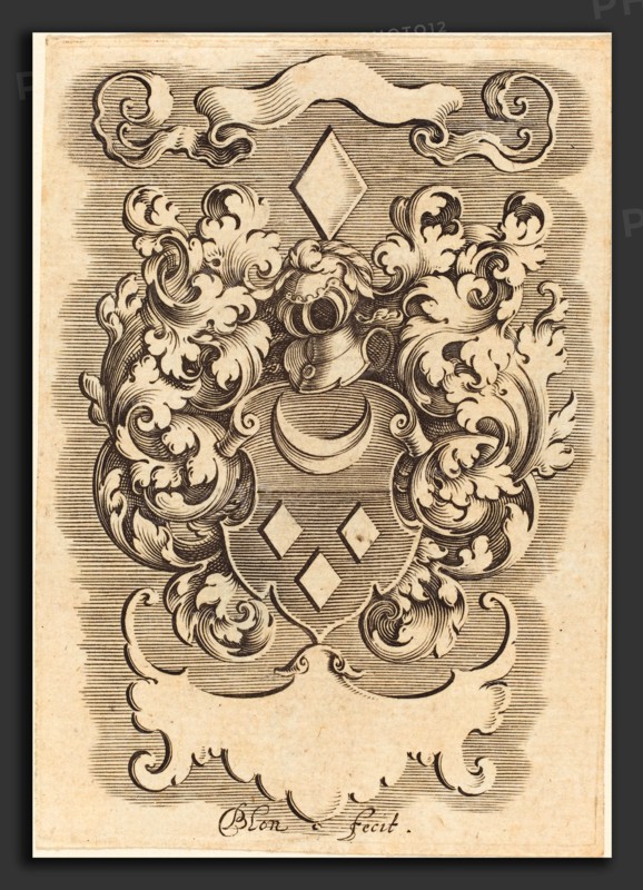 Michel Le Blon (German, 1587 - 1656), Crest, engraving