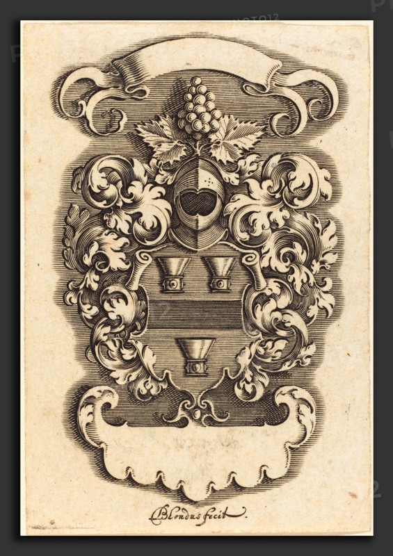 Michel Le Blon (German, 1587 - 1656), Crest, engraving