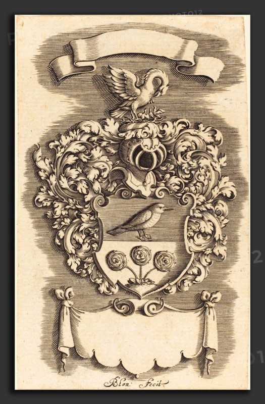 Michel Le Blon (German, 1587 - 1656), Crest, engraving