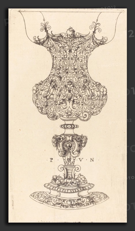 Paul Flindt II (German, active 1601 - 1618), Ornamented Vase, stipple etching