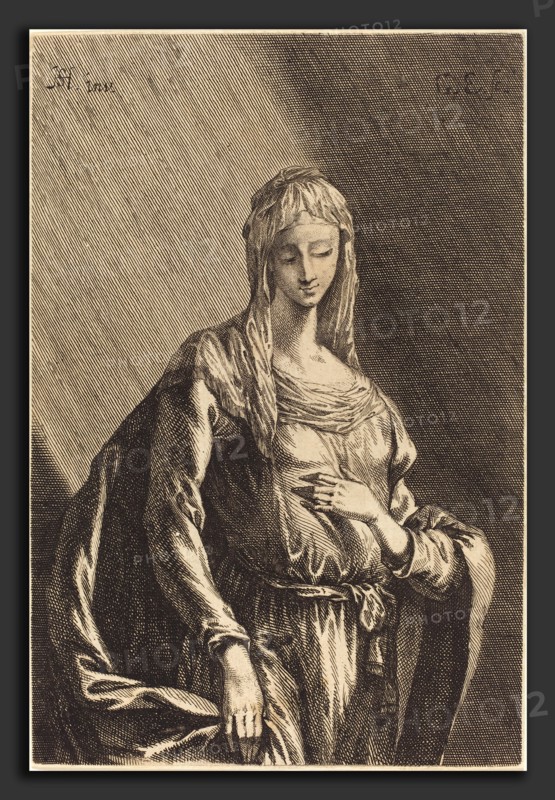 Gabriel Ehinger after Johann Heinrich SchÃ¶nfeld (German, 1652 - 1736), The Virgin, c. 1680, etching on laid paper