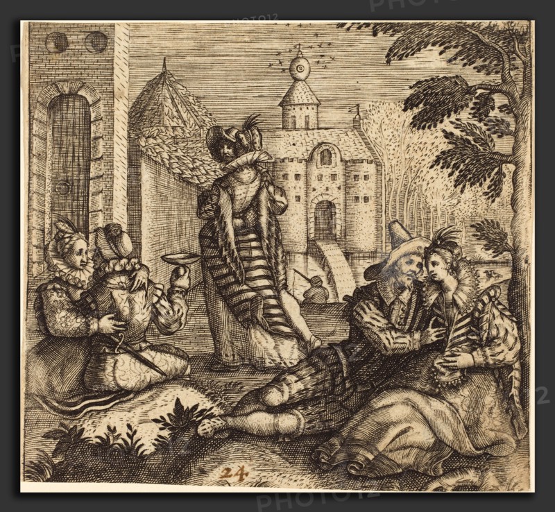 Andreas Bretschneider III (German, c. 1578 - c. 1640), Exempel und Lehr Jetziger Welt Lauf, published 1622, etching