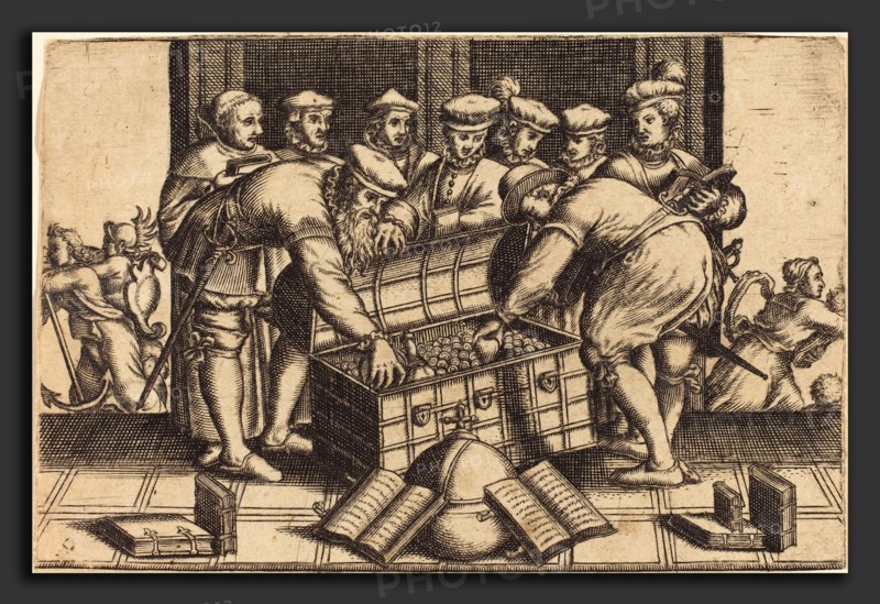 Andreas Bretschneider III (German, c. 1578 - c. 1640), Exempel und Lehr Jetziger Welt Lauf, published 1622, etching