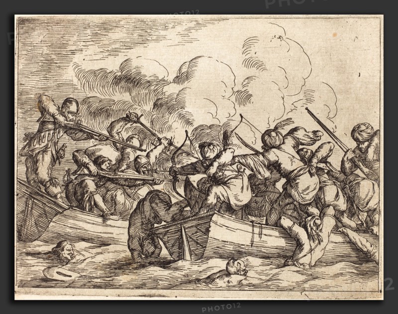 Johann Wilhelm Baur (German, 1607 - 1641), Capricci di varie battaglie, 1635, etching on laid paper