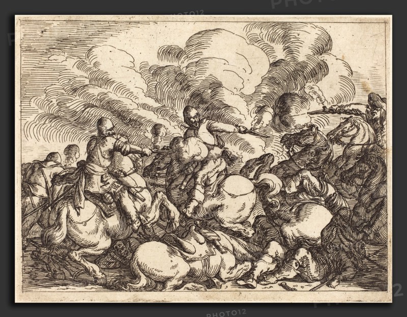 Johann Wilhelm Baur (German, 1607 - 1641), Capricci di varie battaglie, 1635, etching on laid paper